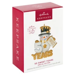 Hallmark 50 Sweet Years Special Edition Ornament 11 Hallmark 50 Sweet Years Special Edition Ornament -Charming Home Shop 50 Sweet Years Snowman Keepsake Ornament 1799QGO2509 04