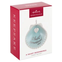 Hallmark A Heart Remembered 2023 Porcelain Ornament -Charming Home Shop A Heart Remembered Seashell Keepsake Ornament 1799QHX3037 04