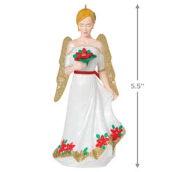 Hallmark Christmas Angels Good Cheer Ornament -Charming Home Shop Angel in Red Flowers Dress Keepsake Ornament 2499QXR8267 03