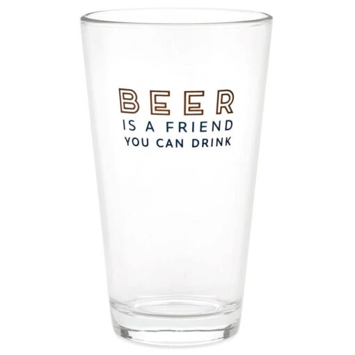 Hallmark Beer Is A Friend Pint Glass, 16 Oz. -Charming Home Shop Beer Is a Friend Pint Glass 1BRW3227 01