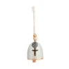 Demdaco Mini Inspired Bell, Blessed -Charming Home Shop Blessed Mini Stoneware Bell With Cross Cutout 1008010010 01