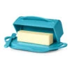 Aqua Butterie Flip-Top Butter Dish -Charming Home Shop Blue Plastic FlipTop Butter Dish With Knife BTRAQU1009 01