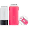 BruMate Neon Pink Stainless Steel 3-in-1 Can Cooler, 12/16 Oz.