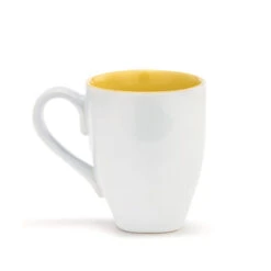 Demdaco Nectar Bumblebee Mug, 16 Oz. -Charming Home Shop BumblebeeFlowers on White Mug With Yellow Interior 1004610069 02