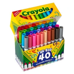 Crayola Washable Markers, 40-Count 6 Crayola Washable Markers, 40-Count -Charming Home Shop Crayola Big 40 Box of Washable Markers 587858 02