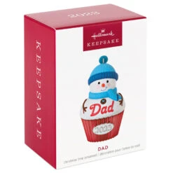 Hallmark Dad Cupcake 2023 Ornament -Charming Home Shop Dad Snowman Cupcake 2023 Keepsake Ornament 1399QGO2537 04
