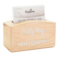 Hallmark Daily Hope 30-Day Promise Box With Inspirational Cards -Charming Home Shop Daily Hope Wood Promise Box and 30 Inspirational Cards 1BMK1602 03