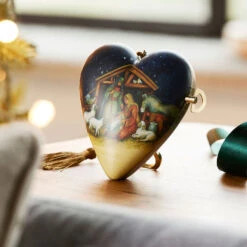 Best Seller -Charming Home Shop Demdaco O Holy Night Musical Art Heart Ornament 2020230604 02