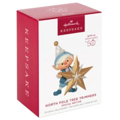 Hallmark North Pole Tree Trimmers Special Edition Ornament 11 Hallmark North Pole Tree Trimmers Special Edition Ornament -Charming Home Shop Elf Trimming the Tree Keepsake Ornament 1999QGO2809 04