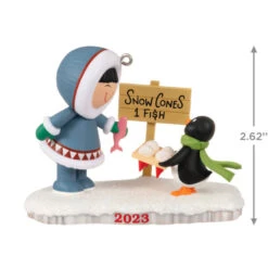 Hallmark Frosty Friends 2023 Ornament -Charming Home Shop Eskimo and Penguin Keepsake Ornament 1699QXR8029 03