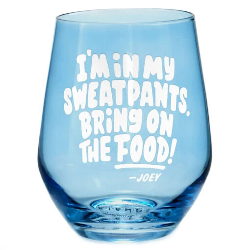 Hallmark Friends Bring On The Food Stemless Wine Glass, 16 Oz. -Charming Home Shop Friends Joey Bring On the Food Stemless Wine Glass 1PCL1017 01
