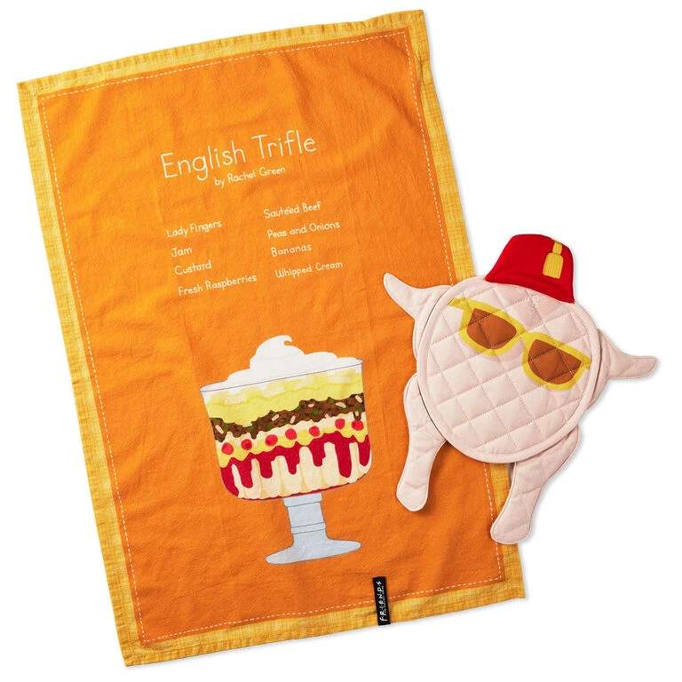 Hallmark Friends Rachel's English Trifle Tea Towel And Turkey Pot Holder, Set Of 2 3 Hallmark Friends Rachel's English Trifle Tea Towel And Turkey Pot Holder, Set Of 2