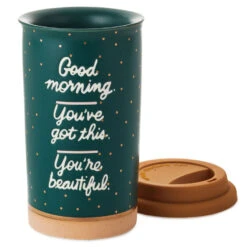 Hallmark Good Morning Ceramic Travel Mug, 12 Oz. -Charming Home Shop Good Morning Ceramic Travel Mug 1SNN1079 03