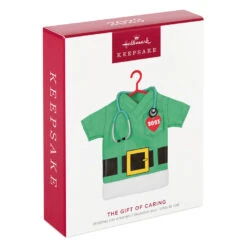 Hallmark The Gift Of Caring 2023 Fabric Ornament -Charming Home Shop Green Scrubs Shirt Keepsake Ornament 1399QGO2897 04