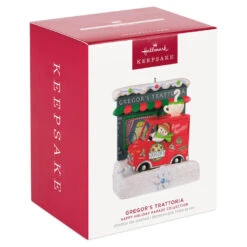 Hallmark Happy Holiday Parade Collection Gregor's Trattoria Musical Ornament With Light -Charming Home Shop Gregors Trattoria and Food Truck Keepsake Ornament 3499QGO2527 04