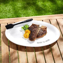 Mud Pie BBQ Serving Platter & Silicone Brush, Set Of 2 -Charming Home Shop Grill n Chill Serving Platter Silicone Brush Set 40700566 02