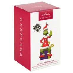 Hallmark Dr. Seuss's How The Grinch Stole Christmas!™ Grinch Peekbuster Ornament With Motion-Activated Sound -Charming Home Shop Grinch Peekbuster Keepsake Ornament 2699QXI7067 04