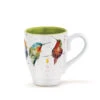 Demdaco Hummers On A Wire Mug 16 Oz. 2 Demdaco Hummers On A Wire Mug 16 Oz. -Charming Home Shop Hummingbirds on White Mug With Green Interior 1004610071 01