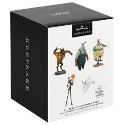 Hallmark Disney Tim Burton's The Nightmare Before Christmas Citizens Of Halloween Town Ornaments, Set Of 5 -Charming Home Shop Jack Zero Wolfman Behemoth Clown Keepsake Ornaments 7499QFO5307 08