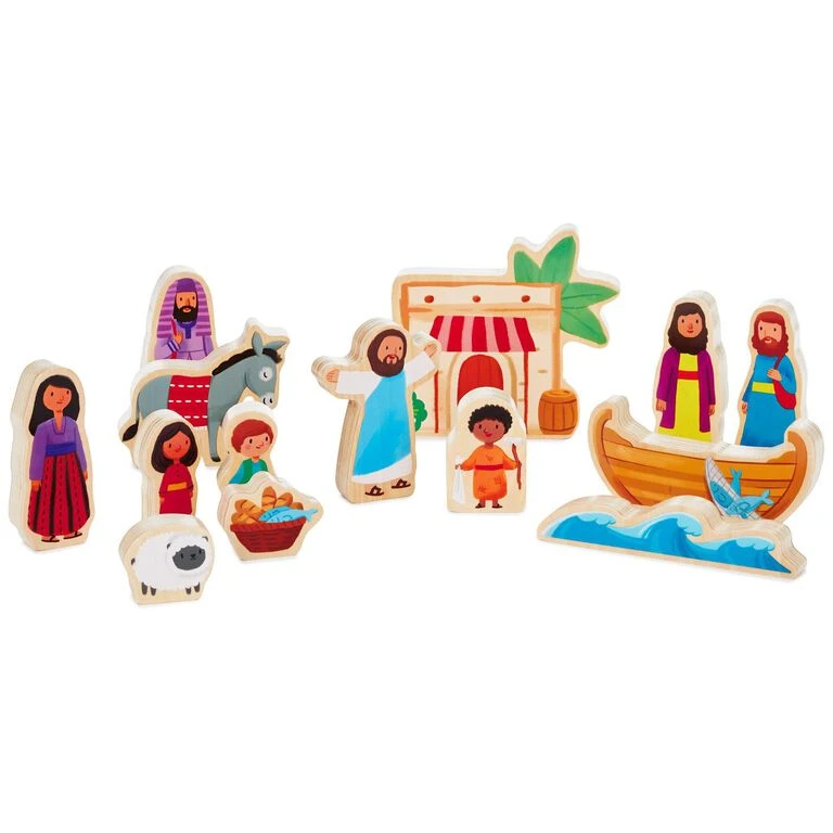 Hallmark Jesus And Friends Wood Play Set, 14 Pieces 3 Hallmark Jesus And Friends Wood Play Set, 14 Pieces