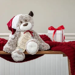 Large Giving Bear In Santa Hat Stuffed Animal, 16" -Charming Home Shop Large Giving Bear in Santa Hat Stuffed Animal 5004770063 03