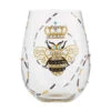Lolita Queen Bee Handpainted Stemless Wine Glass, 20 Oz. -Charming Home Shop Lolita Queen Bee Stemless Wine Glass 6010895 01