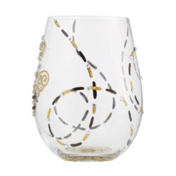 Lolita Queen Bee Handpainted Stemless Wine Glass, 20 Oz. -Charming Home Shop Lolita Queen Bee Stemless Wine Glass 6010895 02