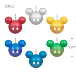 Hallmark Mini Disney Mickey Mouse Ornaments, Set Of 6 -Charming Home Shop Mickey Ears Balls Keepsake Ornaments 1599QSB6217 03