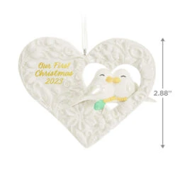 Hallmark Our First Christmas Birds In Heart 2023 Porcelain Ornament 10 Hallmark Our First Christmas Birds In Heart 2023 Porcelain Ornament -Charming Home Shop Our 1st Christmas Birds in Heart Keepsake Ornament 2299QGO2877 03