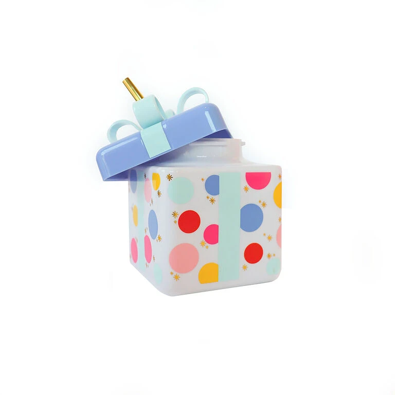 Packed Party Be A Gift Present-Shaped Tumbler With Straw, 18 Oz. 4 Packed Party Be A Gift Present-Shaped Tumbler With Straw, 18 Oz. - Image 2