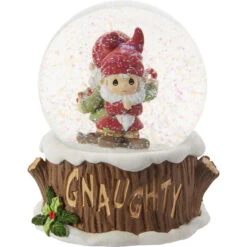 Precious Moments Gnaughty Or Gnice Gnomes Musical Snow Globe, 5.5" -Charming Home Shop Precious Moments Gnomes Musical Snow Globe 211107 02