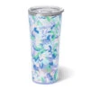 Swig Morning Glory Stainless Steel Tumbler, 22 Oz. -Charming Home Shop Purple and Blue Floral Insulated Drinking Glass S102C22MN 01