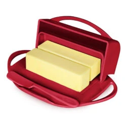 Red Butterie Flip-Top Butter Dish -Charming Home Shop Red Plastic FlipTop Butter Dish With Knife BTRRED1003 04