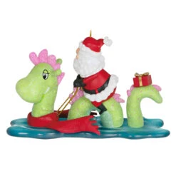Hallmark Just Believe Ornament -Charming Home Shop Santa on Loch Ness Monster Keepsake Ornament 2199QGO2859 06