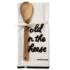 Hallmark Schitt's Creek® Fold In The Cheese Tea Towel And Wooden Spoon, Set Of 2 -Charming Home Shop Schitts Creek Funny Tea Towel and Wooden Spoon 1PCL1040 01