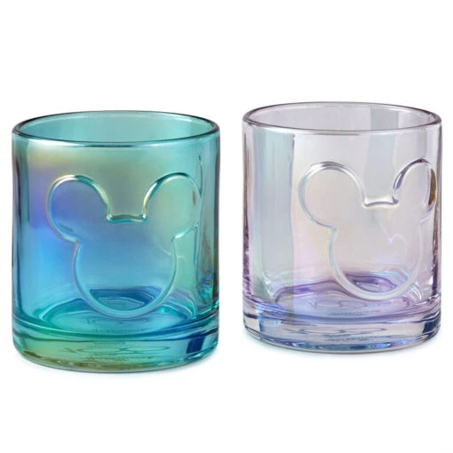 Hallmark Disney 100 Years Of Wonder Mickey Ears Glasses, Set Of 2 -Charming Home Shop Set of 2 Iridescent Mickey Ears Glasses 1DYG2087 01