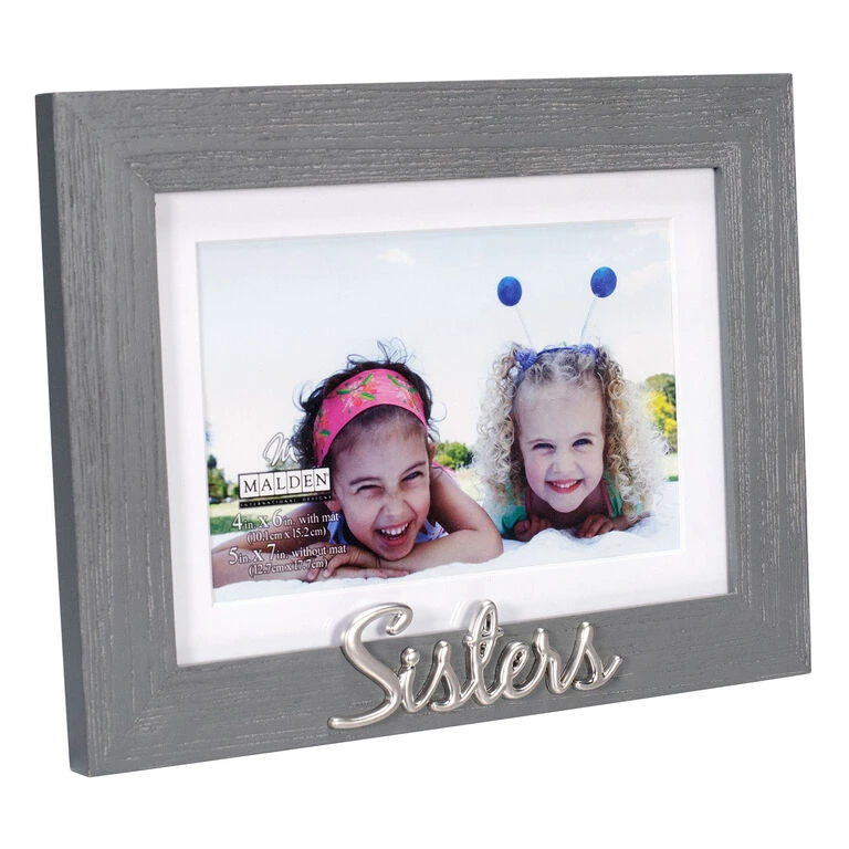 Malden Sisters Gray Distressed Wood Picture Frame, 4x6/5x7 4 Malden Sisters Gray Distressed Wood Picture Frame, 4x6/5x7 - Image 2