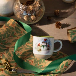 Winter Friends Mug And Matching Card -Charming Home Shop Snowman and Cardinals Mug With Card 2020220254 04