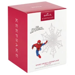Hallmark Marvel Spider-Man Spidey Spins A Snowflake Ornament -Charming Home Shop Spiderman Snowflake Keepsake Ornament 1999QXI7467 04