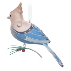 Hallmark The Beauty Of The Birds Leucistic Steller's Jay Ornament -Charming Home Shop Stellers Jay Blue Bird Keepsake Ornament 1799QXE3307 06