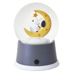 Hallmark Peanuts® Snoopy Sweet Dreams Snow Globe With Light -Charming Home Shop Sweet Dreams Snoopy on Yellow Moon Water Globe 1BBY4760 03