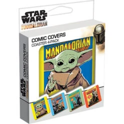 Star Wars: The Mandalorian Comic Book Cover Coasters, Set Of 4 -Charming Home Shop The Mandalorian Coaster Set 17446 02