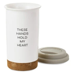 Hallmark These Hands Hold My Heart Ceramic Travel Mug, 12.5 Oz. -Charming Home Shop These Hands Hold My Heart Travel Mug With Paints 1BBY4852 04