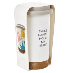 Hallmark These Hands Hold My Heart Ceramic Travel Mug, 12.5 Oz. -Charming Home Shop These Hands Hold My Heart Travel Mug With Paints 1BBY4852 05