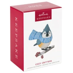Hallmark Cozy Critters Ornament -Charming Home Shop Tufted Timouse in Scarf Keepsake Ornament 1499QXR8019 04