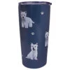 E&S Pets West Highland White Terrier Stainless Steel Tumbler, 20 Oz. -Charming Home Shop Westies on Dark Blue Stainless Steel Tumbler 11545 01