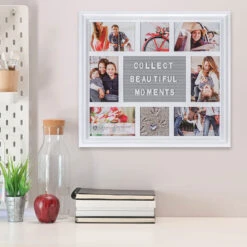 Malden Photo Collage Letterboard White Picture Frame, 18.5x16.5 -Charming Home Shop White Photo Collage Letterboard Picture Frame 918608 03