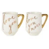 Hallmark Love You And Love You More Mugs, Set Of 2 -Charming Home Shop White and Gold Love You and Love You More Mugs 1ERL1194 01