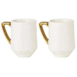 Hallmark Love You And Love You More Mugs, Set Of 2 -Charming Home Shop White and Gold Love You and Love You More Mugs 1ERL1194 02
