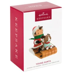 Hallmark Young Santa Ornament -Charming Home Shop Young Santa With Dog Keepsake Ornament 2199QXR8117 04